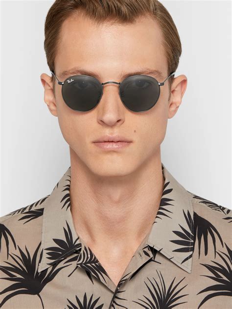 round flat metal sunglasses men